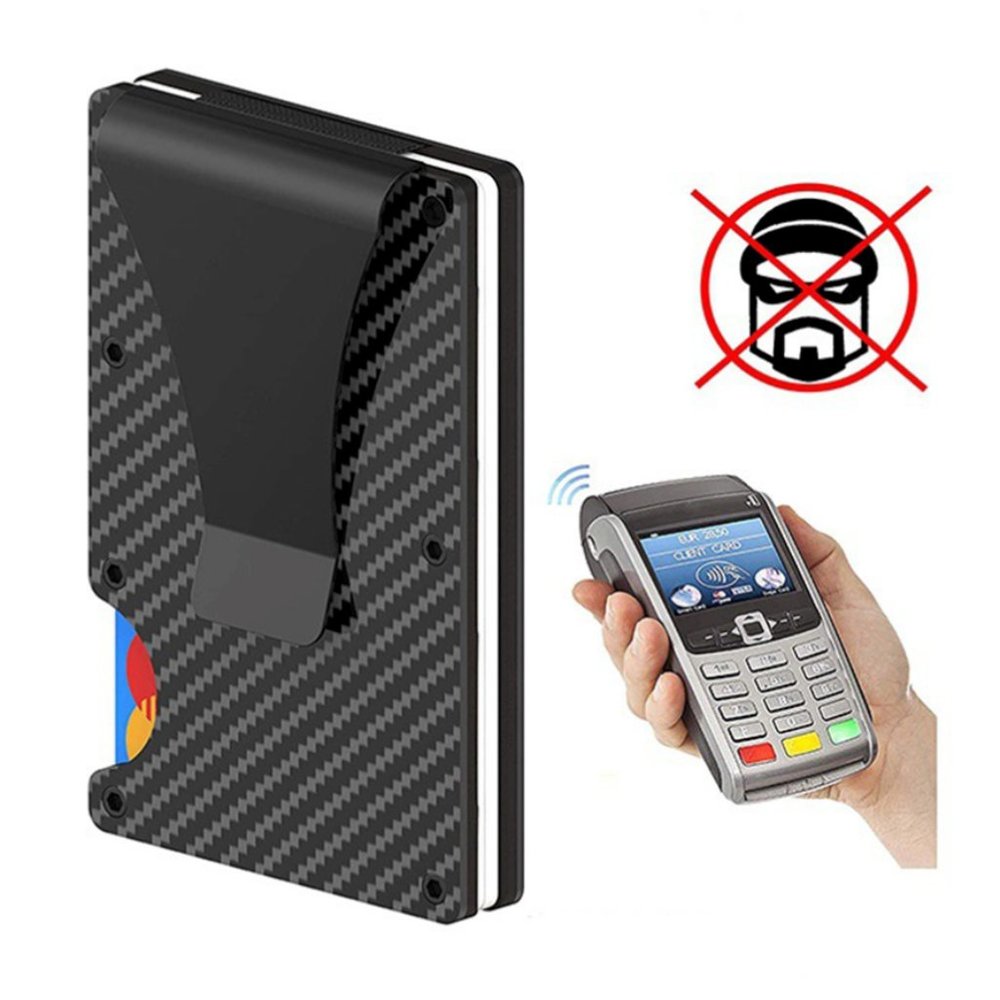 RFID blocking carbon fiber metal credit card wallet, Aluminum money clip